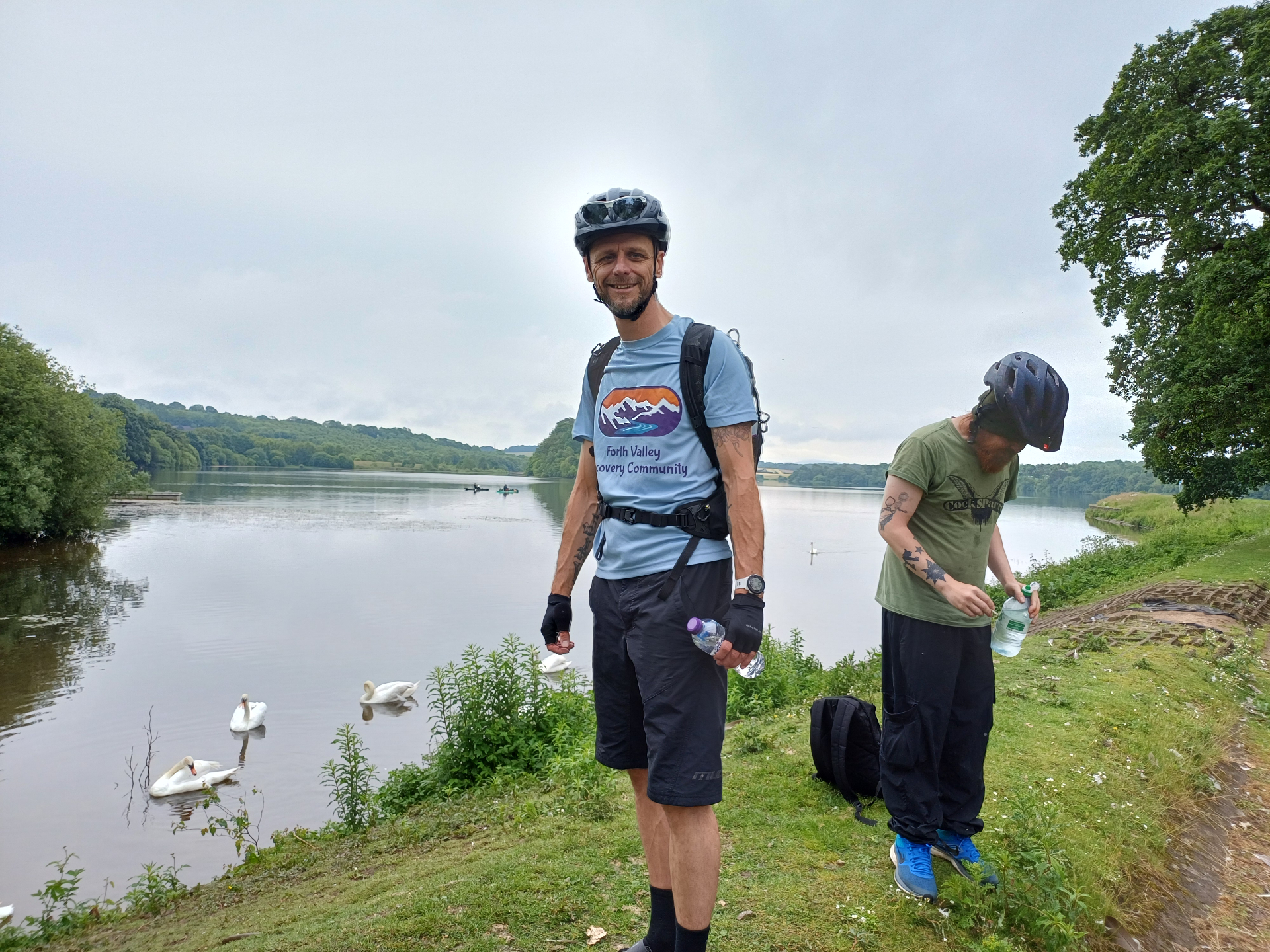 Forth Valley Recovery Community cycle by the lake