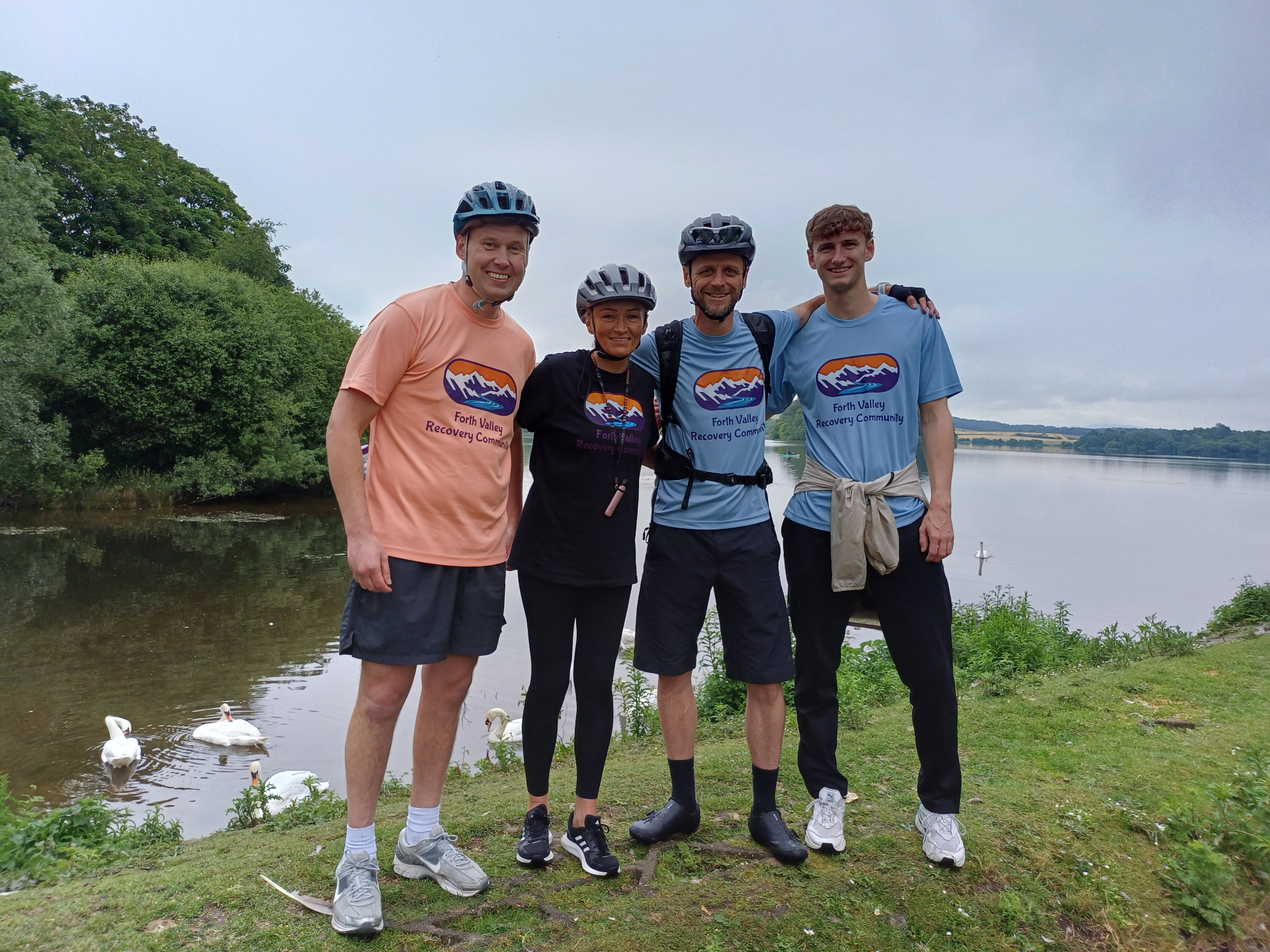 Forth Valley Recovery Community group by the lake